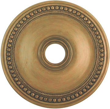 Medallion, 24 in Diameter, Hand Painted Antique Gold Leaf Finish, Lightweight Durable Polyurethane F