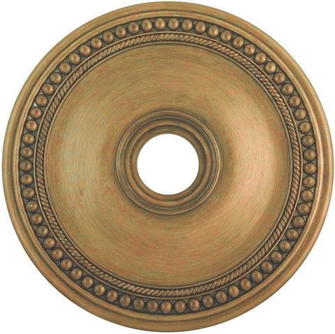Medallion, 24 in Diameter, Hand Painted Antique Gold Leaf Finish, Lightweight Durable Polyurethane F