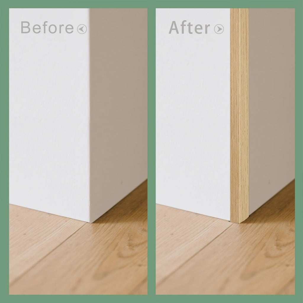 9Pcs 48" Wall Corner Protector,Wood Grain Wall Edge Strip Guards Trim,Oak