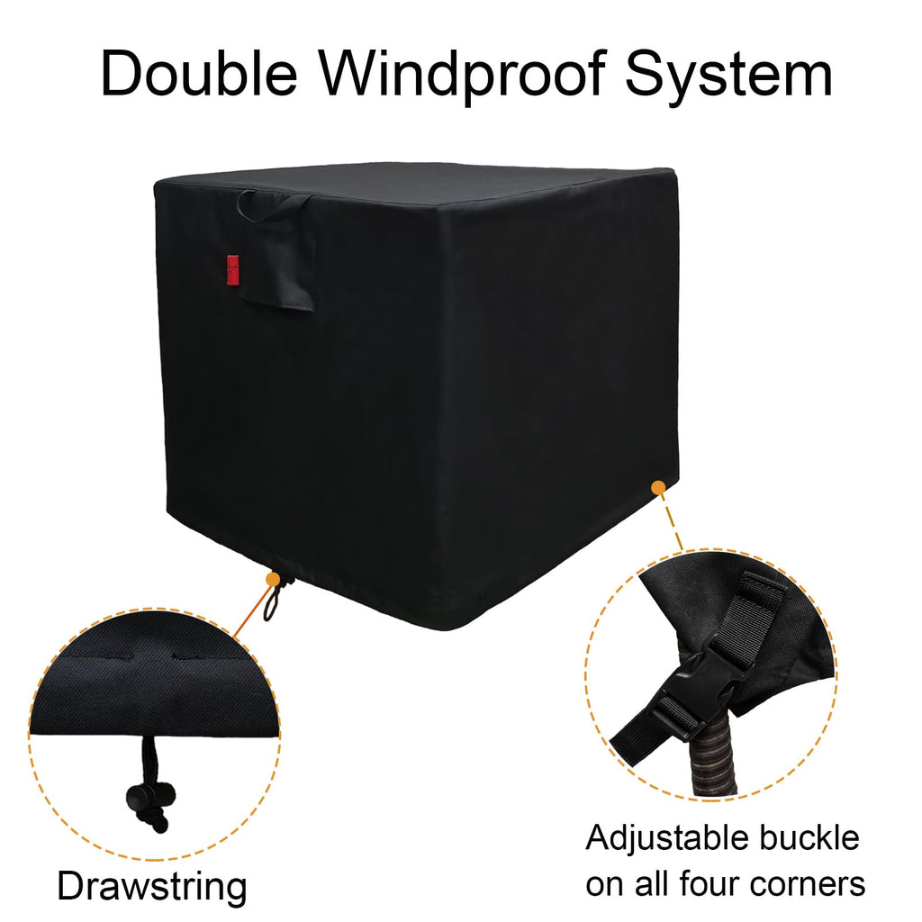 Outdoor Waterproof Patio Durable Fire Pits Cover, Fits for Ciays, Yaheetech, OutVue Square Gas Fire Table, 600D Heavy