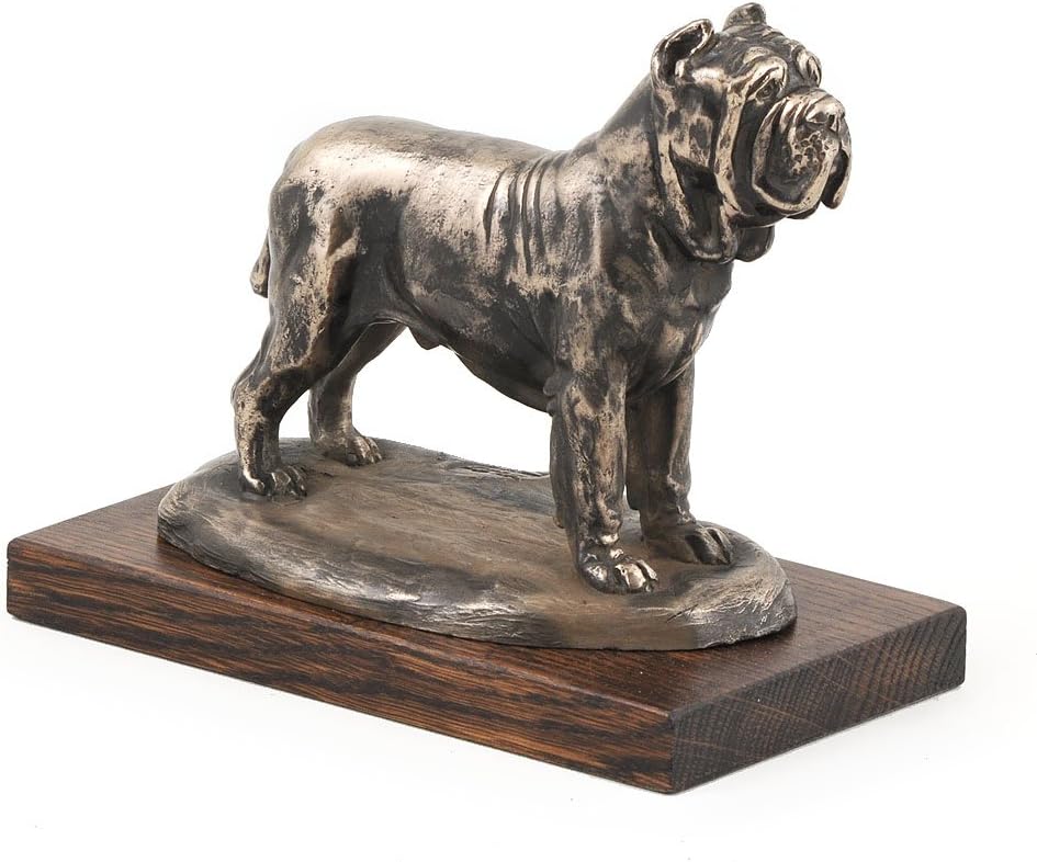 Mastino Neapolitano Dog Statue - Unique Edition ArtDog Collection - Handmade Wooden Base Cold Cast Bronze Figurine
