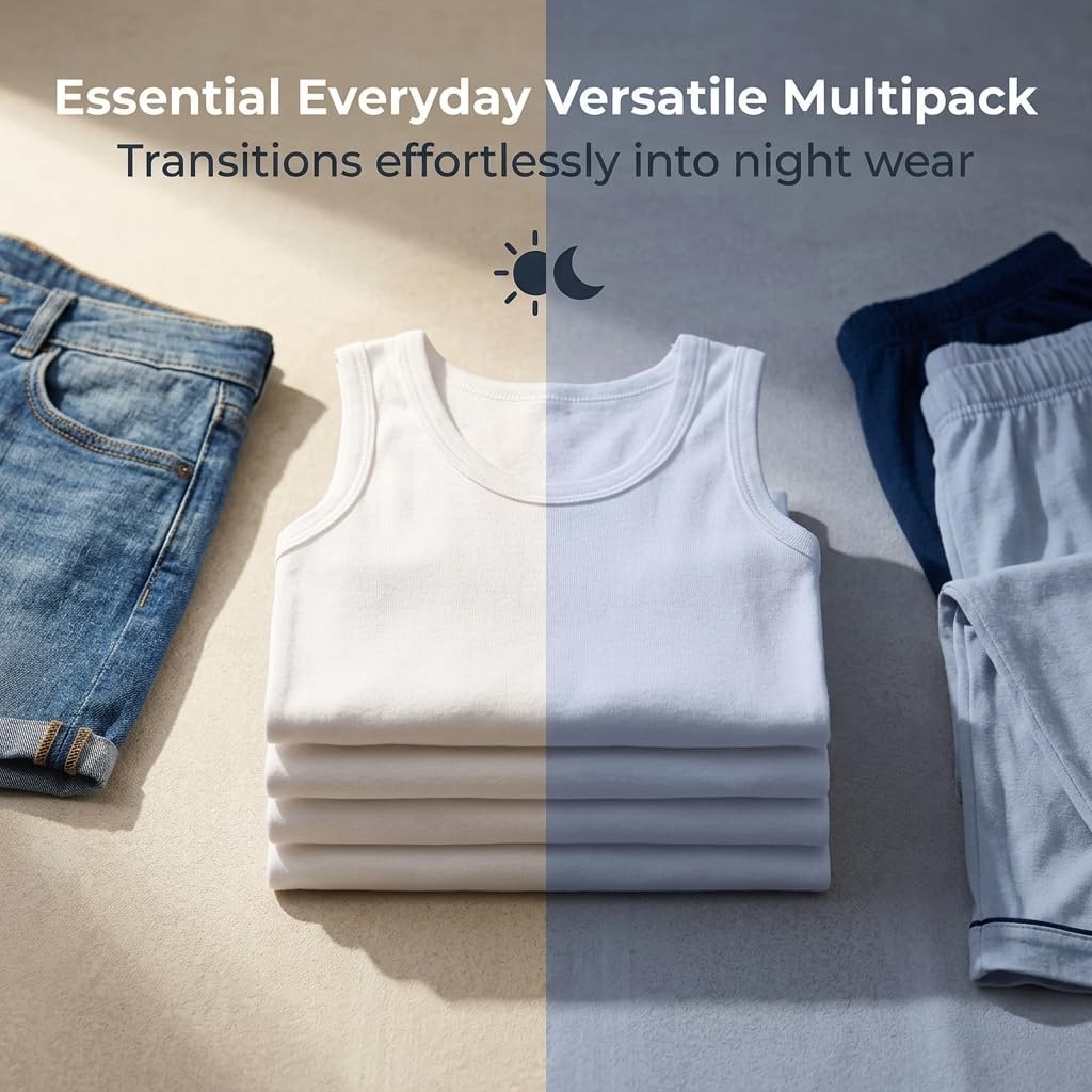 Boys Undershirt Tank Top - Tagless 100% Cotton Super Soft 4 Pack Novelty.
