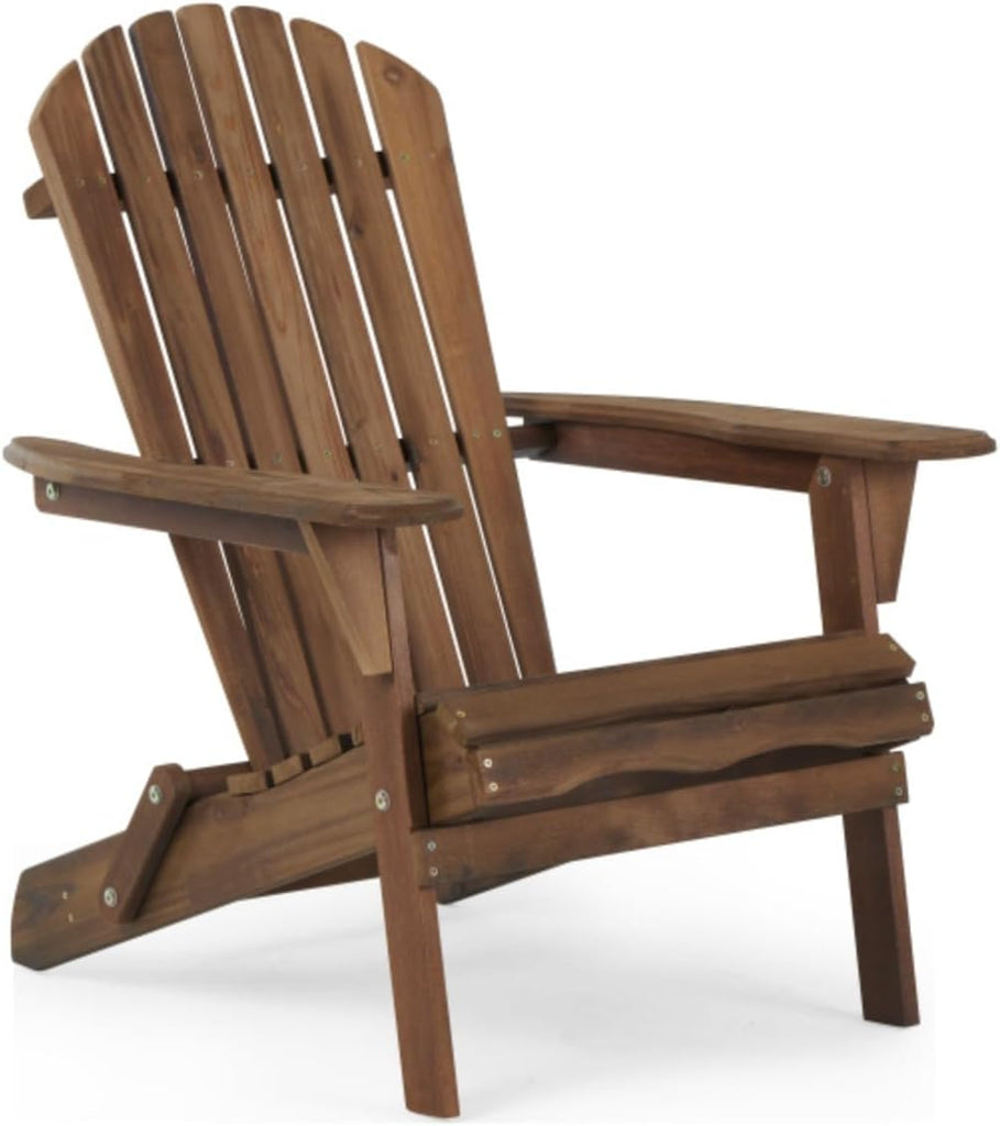 Solid Wood Folding Adirondack Chair Set of 2, Outdoor Lounge Chair, Weather Resistant Patio Wooden Chair, Ergonomic