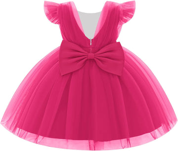 Baby Flutter Sleeve Birthday Outfits Toddler Girl Formal Dress