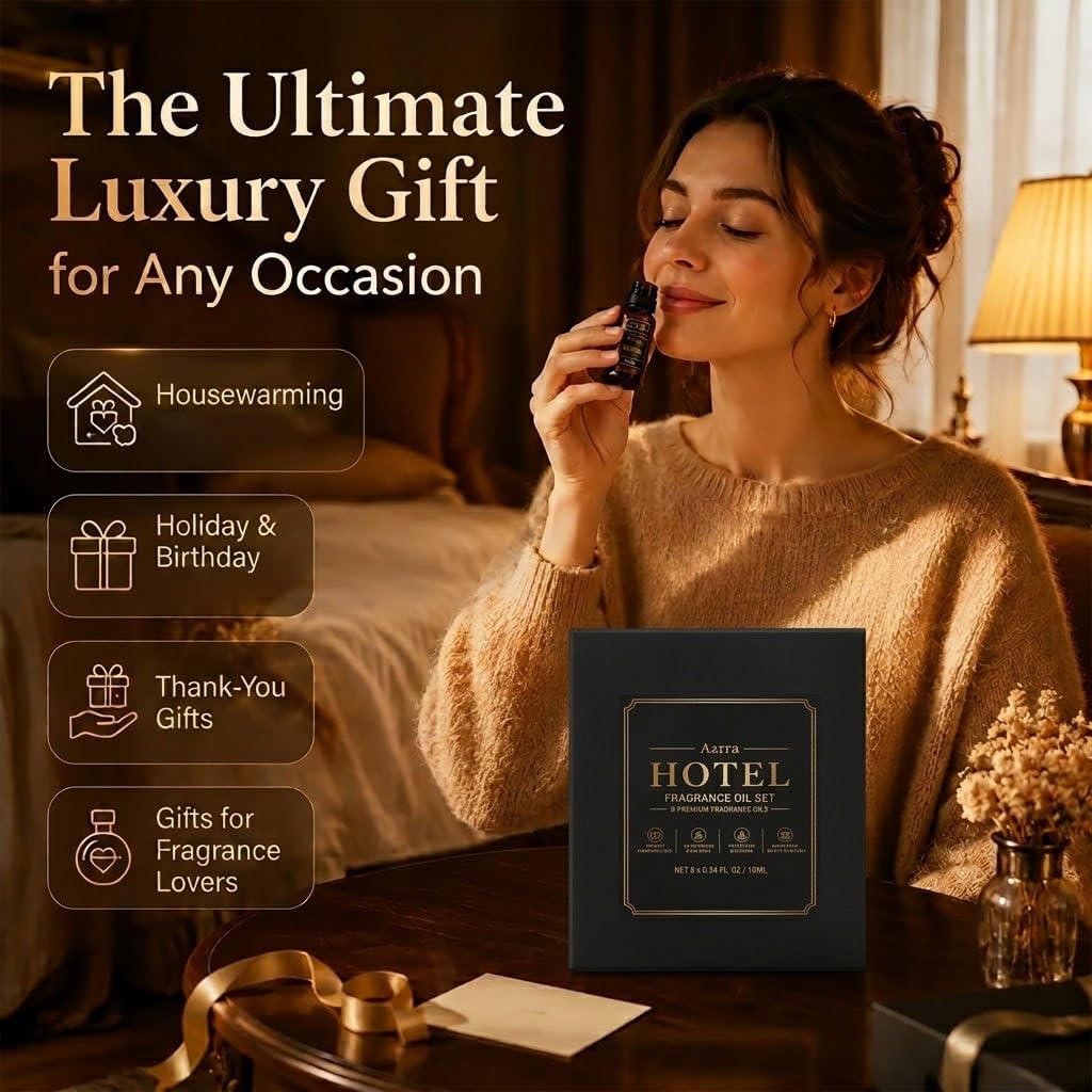 Hotel Diffuser Oil, Premium Fragrance Oil Collection Gift Set, 8 Pack - Set of 8