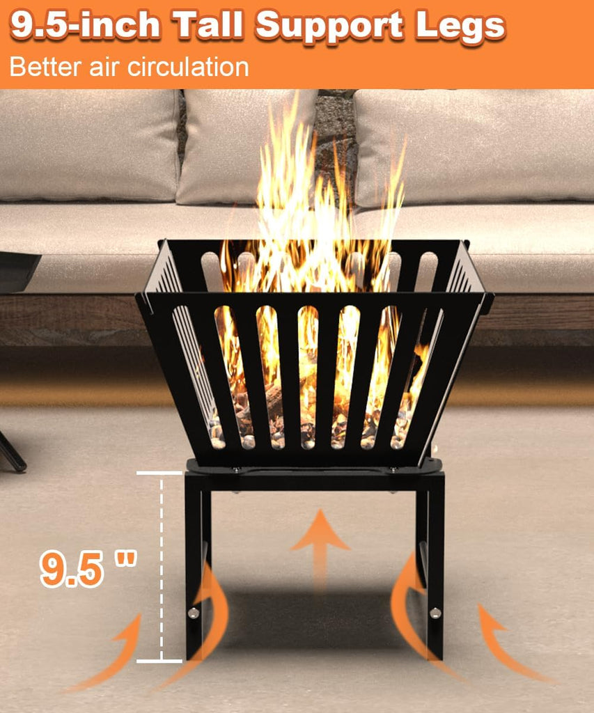 Outdoor Fire Pit - 17 Inch Portable with Storage Bag for Camping, Patio Heating, Picnic and BBQ