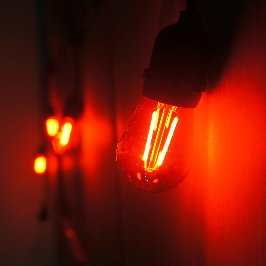 S14 LED Red Light Bulbs, Shatterproof Plastic 2 Watt
