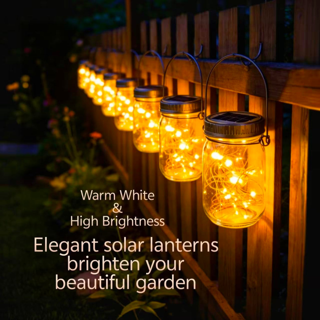 12 Pack Solar Hanging Lanterns Outdoor Waterproof Mason Jar Lights