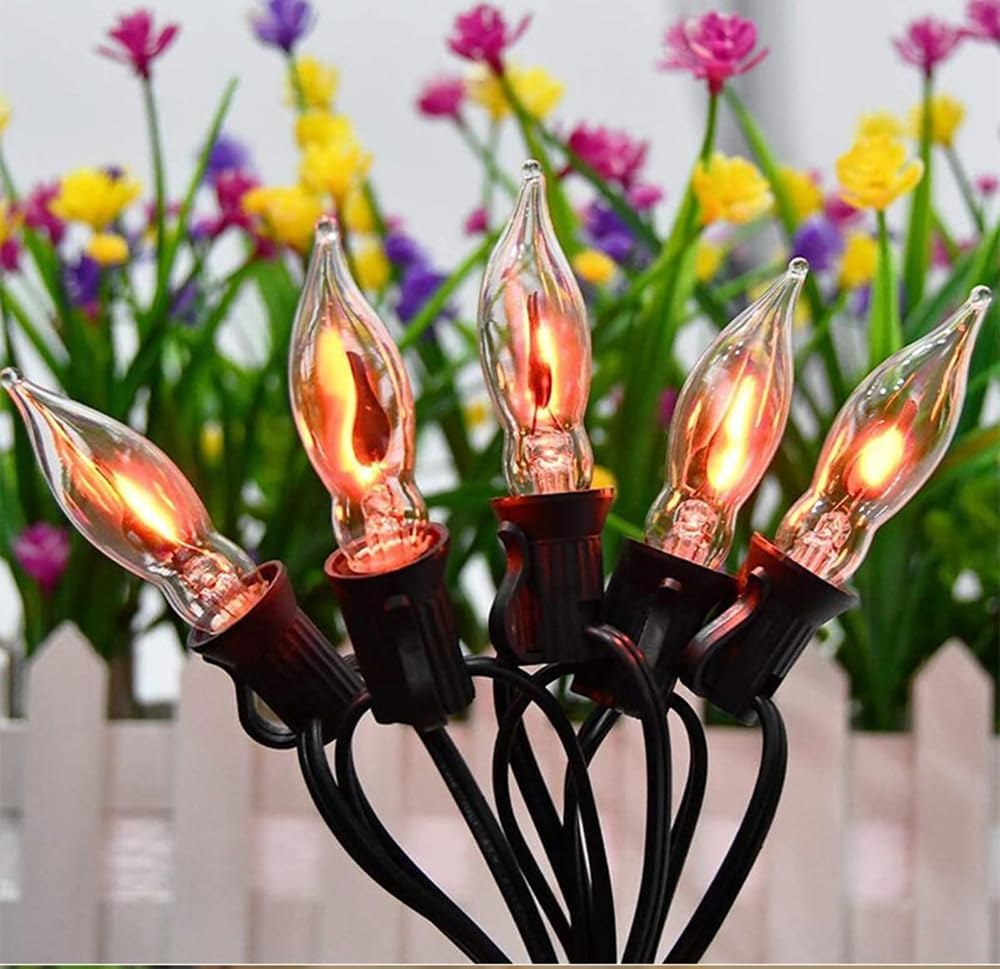 Flicker Flame Crystal Clear Flame Tip Candelabra Replacement Bulbs - Great for Electric Window Candle Lamps CA5 E12 1