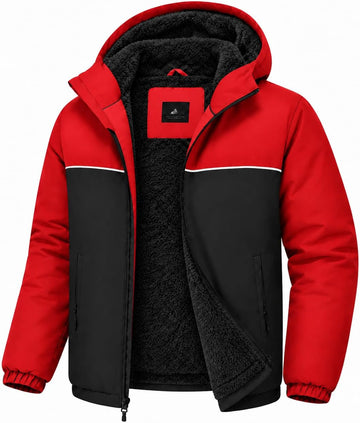 Boys Girls Fleece Waterproof Jackets Sherpa Lined Hoodies Zip Up