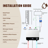Tankless Water Heater Electric 110v, 3500W Instant Hot Water Heater With Automatic Control System Touch Digital