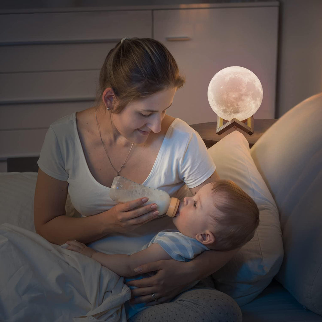 Moon Lamp Night Light for Kids Boys Grils Baby Nursery, 128LED Colors