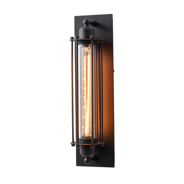 18-Inch Industrial Outdoor Wall Light Sconce, Matte Black