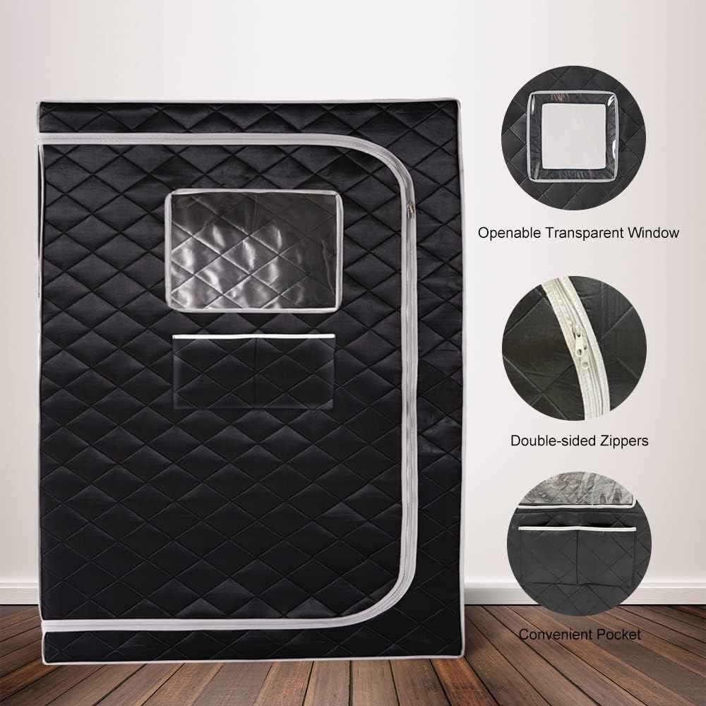 Smartmak Full Size Steam Sauna Tent, Portable Whole Body Home Spa Room, 1 or Two Person Large Space