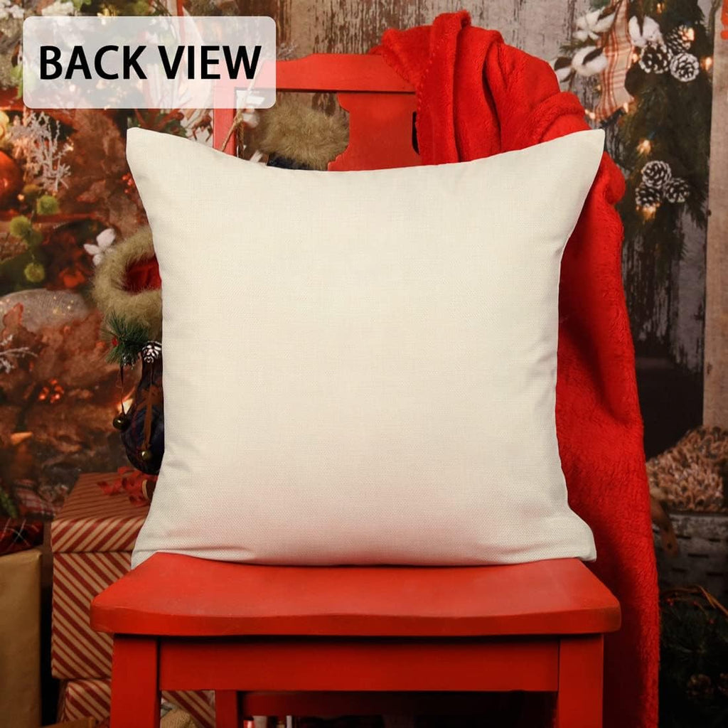 Farmhouse Christmas Pillow Covers 18x18 Winter Holiday Decorations Xmas Rustic Throw Cushion Case for Sofa - Set of 4