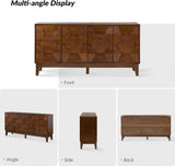 Mid Century Sideboard Buffet Cabinet with Solid Wood Legs