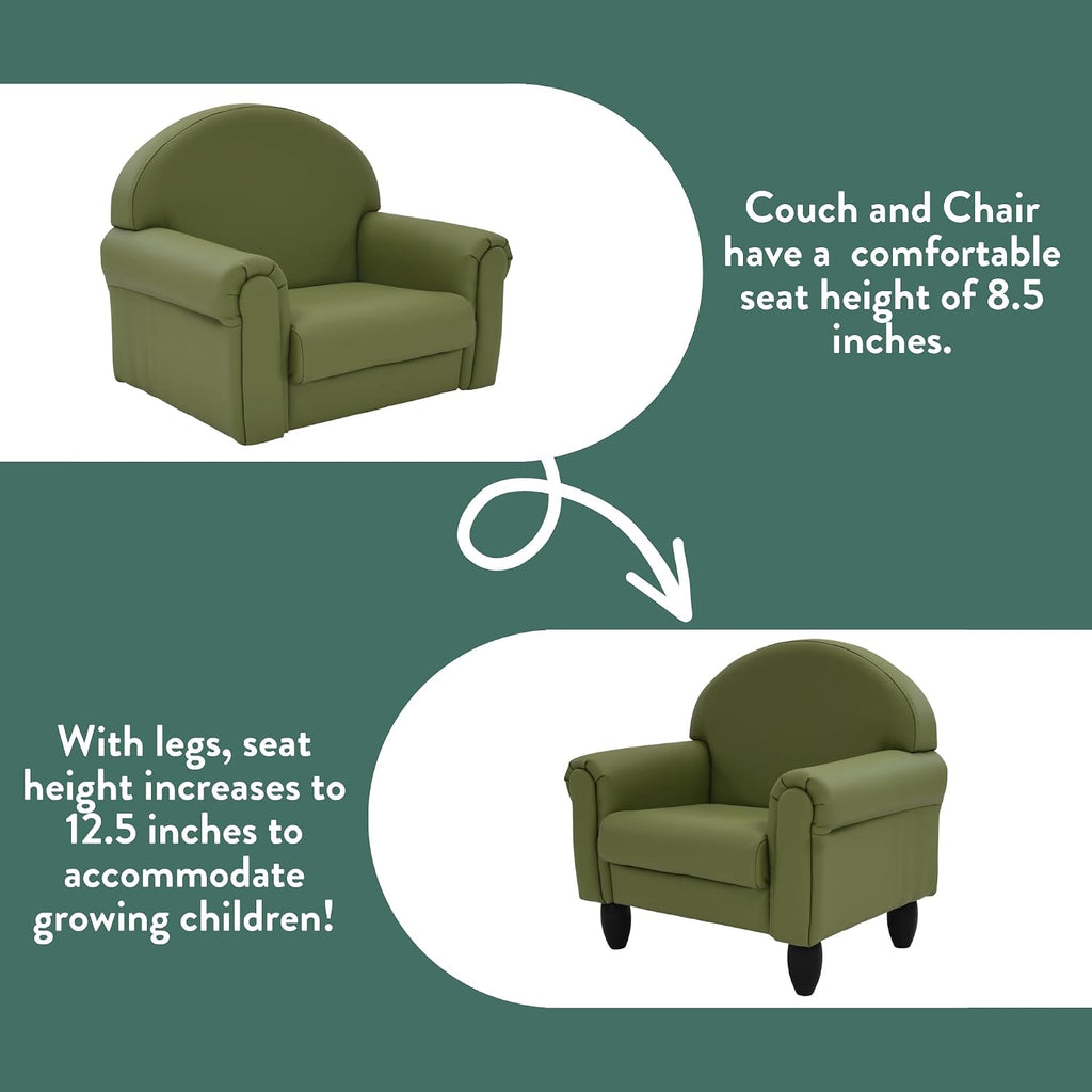 Upholstered Toddler Chair for Classroom, Chair, Sage