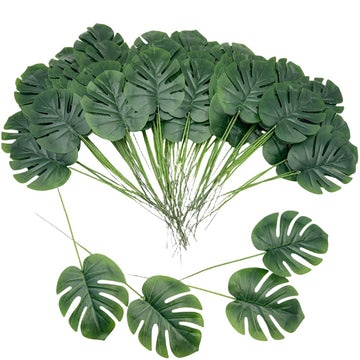 100 Pieces Mini Artificial Palm Leaves, 11" Artificial Leaves for Decoration, Center Pieces Decoration for Table