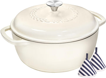 Enameled Cast Iron Dutch Oven Pot with Lid - 6QT Dutch Oven for Bread Baking, Braising, Stews, Roasting, Across All