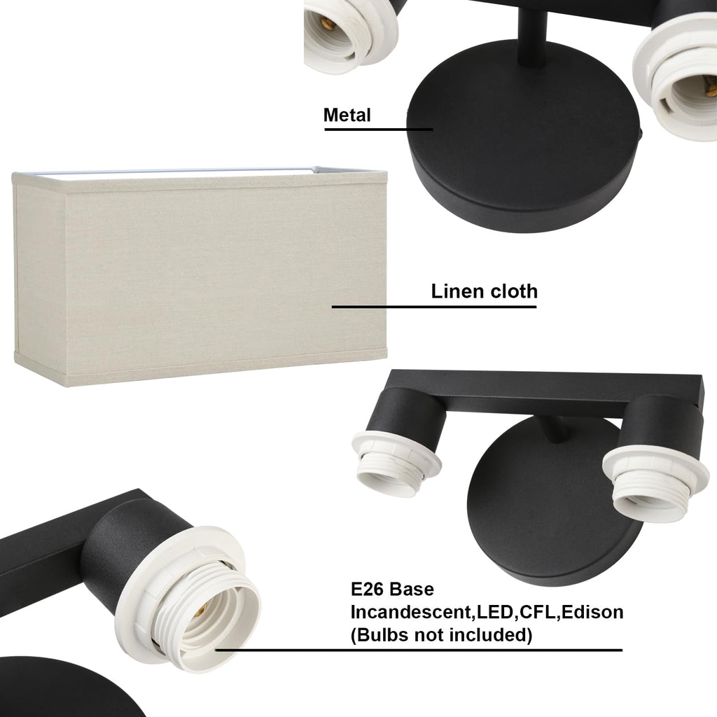 Linen Fabric Boho Wall Sconce Stairwell Indoor Light