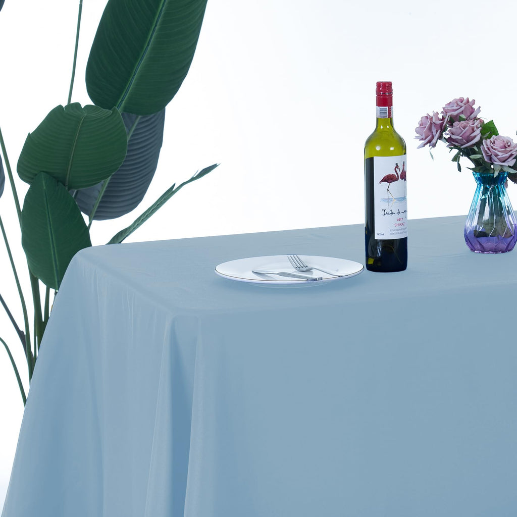 2pack 90x156 Inch Blue Mist Rectangular Tablecloth 8 Feet Table Cloth in Polyester Fabric for