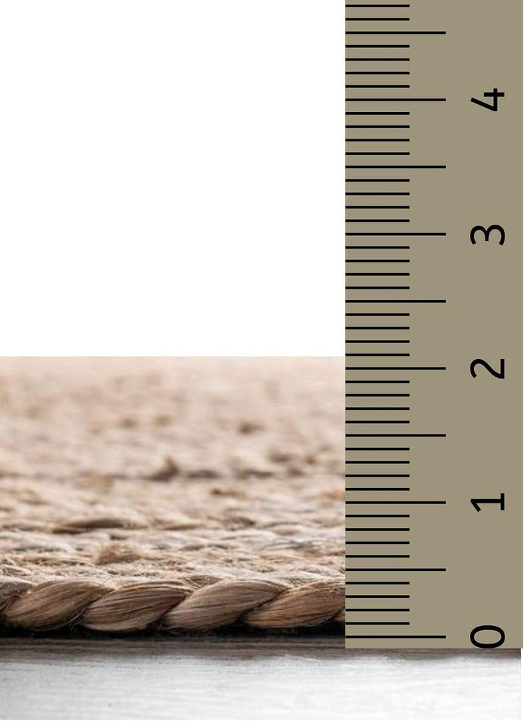 Hand Woven Jute Area Rug - 5' x 8' Feet - Rustic Beige Reversible Oval Rugs - Vintage Natural Braided Entry Floor