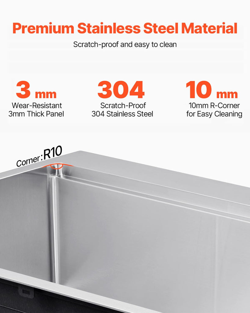 30 inches Kitchen Sink Workstation, Ledge and Multiple Accessories
