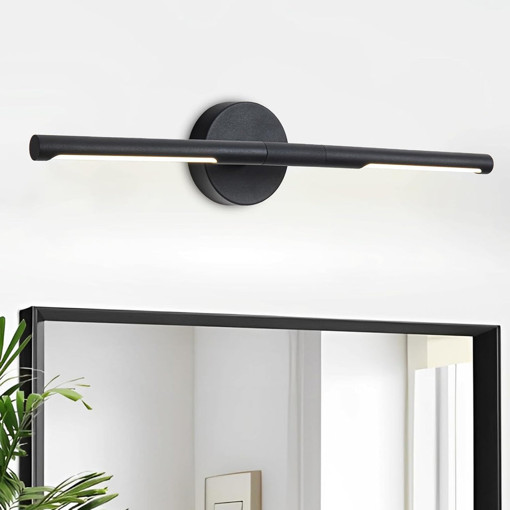 Matte Black Bathroom Light Fixtures Over Mirror 24 Inch, 18W 360° Rotatable Dimmable 4000K Led Vanity Light Bar