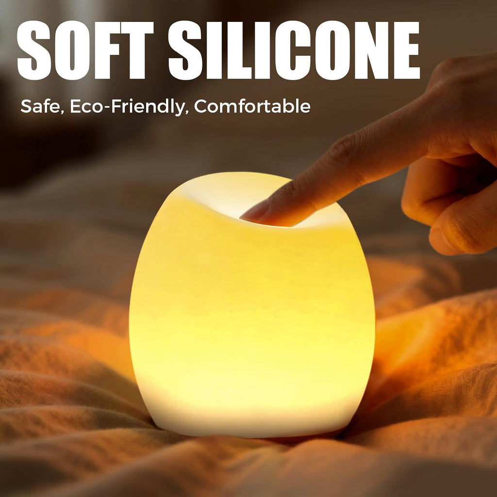 Baby Night Light, Silicone Egg Light for Kids, Portable Touch Night Lamp with 11 Colors Changing, Nursery Night Light