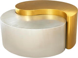 Modern Contemporary Luxury Ying-Yang, Entryway, Home & Office, Gold & Silver Dual Tone Coffee Table (Coffee Table