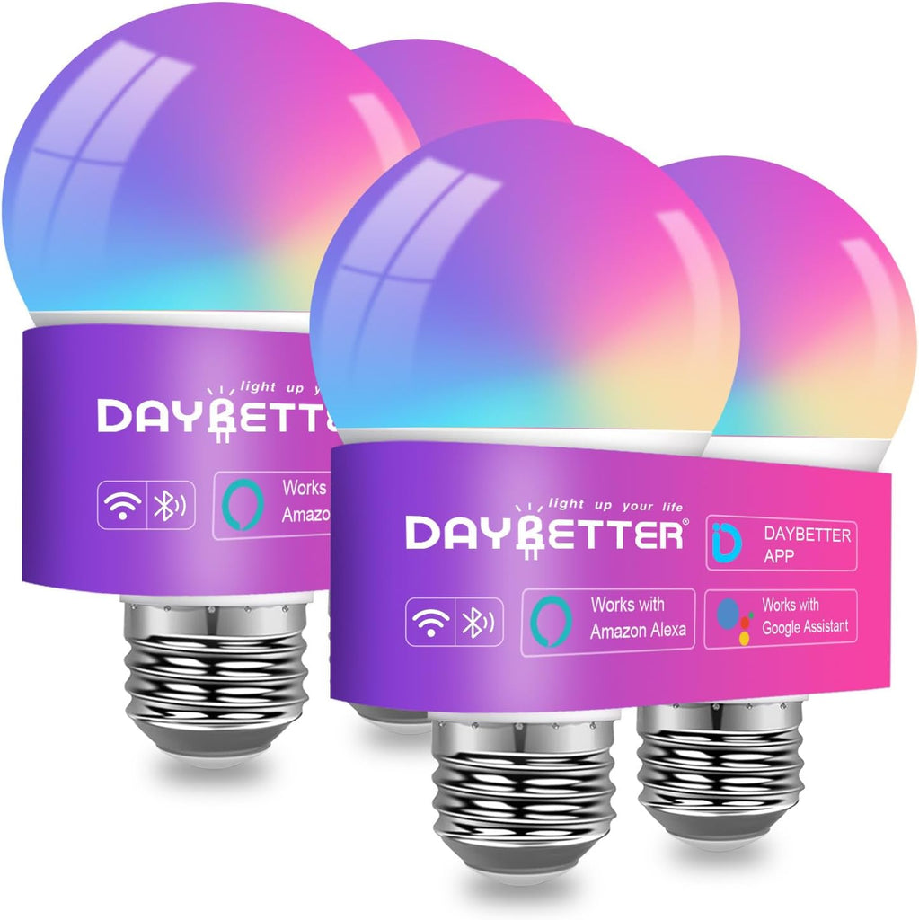 Smart Light Bulbs, RGBCW Color Changing Smart Bulb Compatible with Alexa & Google Home,Preset Scene, Music Sync, A19