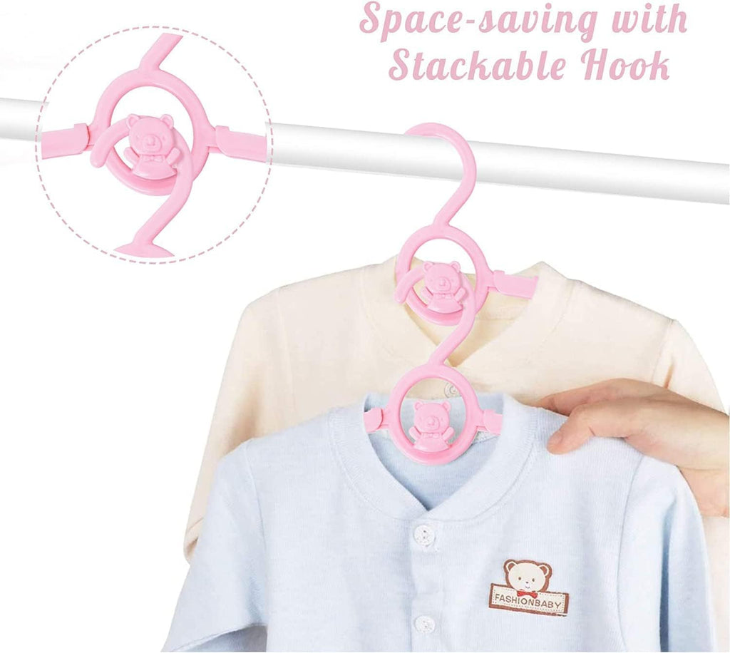 Kid Clothes Hangers 50 Pack, Plastic Baby Hangers Space Saving for Closet