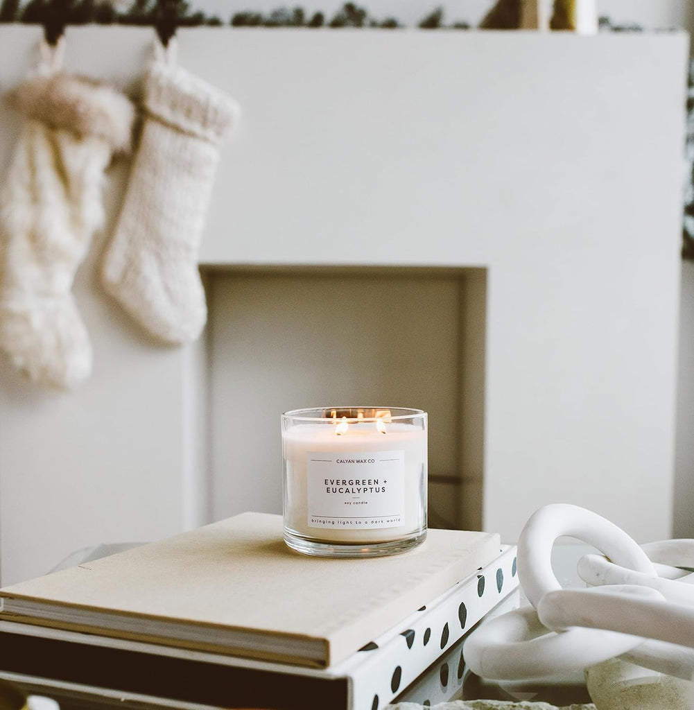 Evergreen & Eucalyptus 3 Wick Scented Candle - 43 Hour Burn