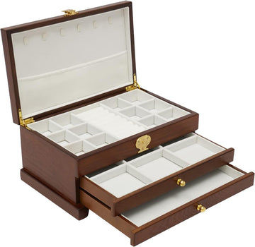 Extra Large 3 Layers Wooden Jewelry Box Jewelry Case Cabinet Armoire Ring Necklacel Gift Storage Box Organizer(3