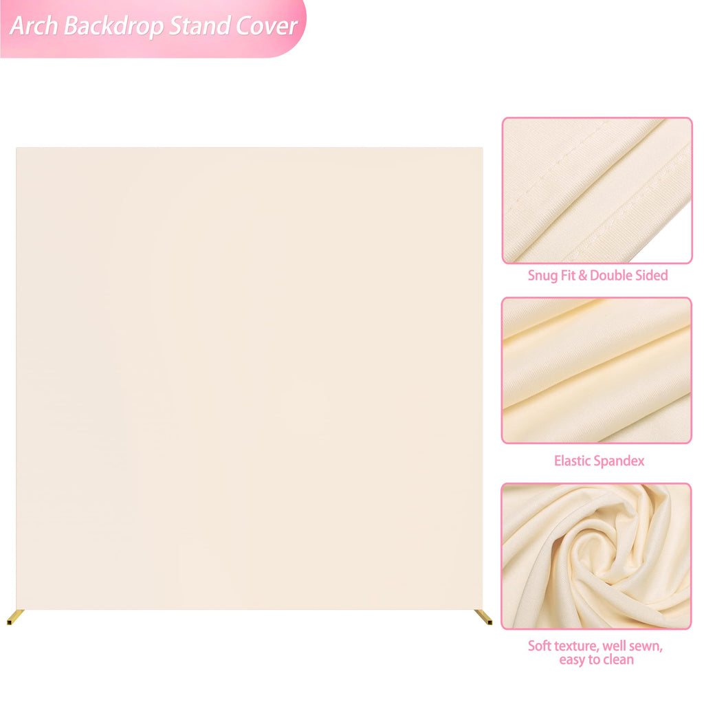 Square Backdrop Cover Beige Square Wedding Arch Cover, 6.6x6.6FT