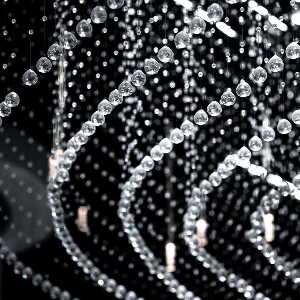 Crystal Beaded Strands Clear Glass Beads Curtain Hanging Wedding Props Decor Curtain Chandelier Door String Hanging
