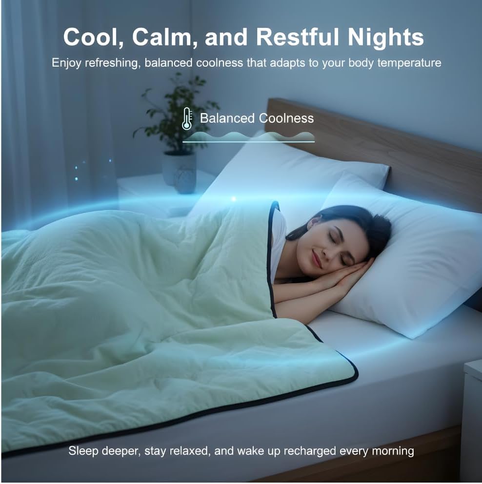 Cooling Comforter for Hot Sleepers Double, (79"x59"), Lightweight Breathable Summer Blanket with Arc-Chill Q-Max