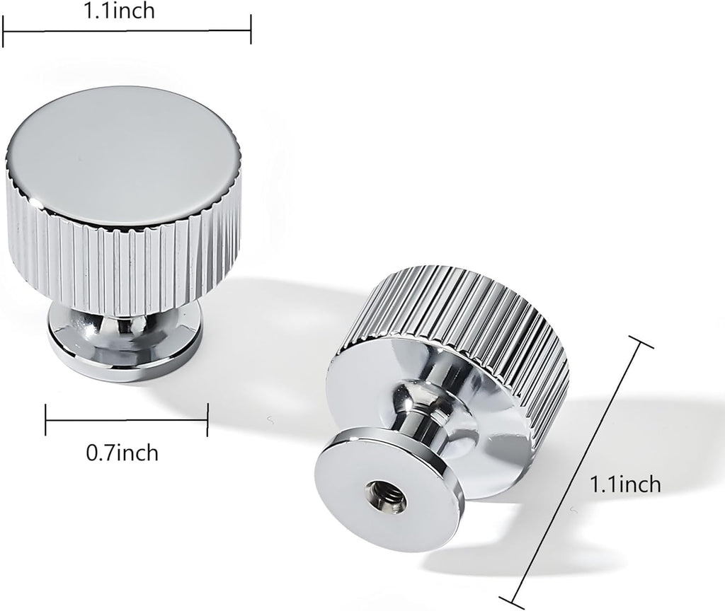 2 Pack Polished Chrome Cabinet Knobs Solid Heavy-Duty Bifold Closet Door Knobs Cabinet Hardware Handle for cabinets