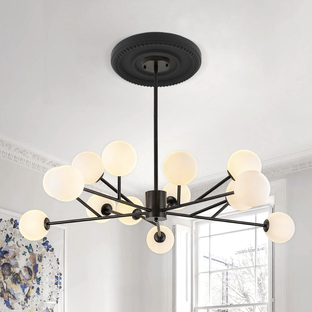 12.5 Inch Decorative Ceiling Medallions, 3.93"ID x 1.33"P