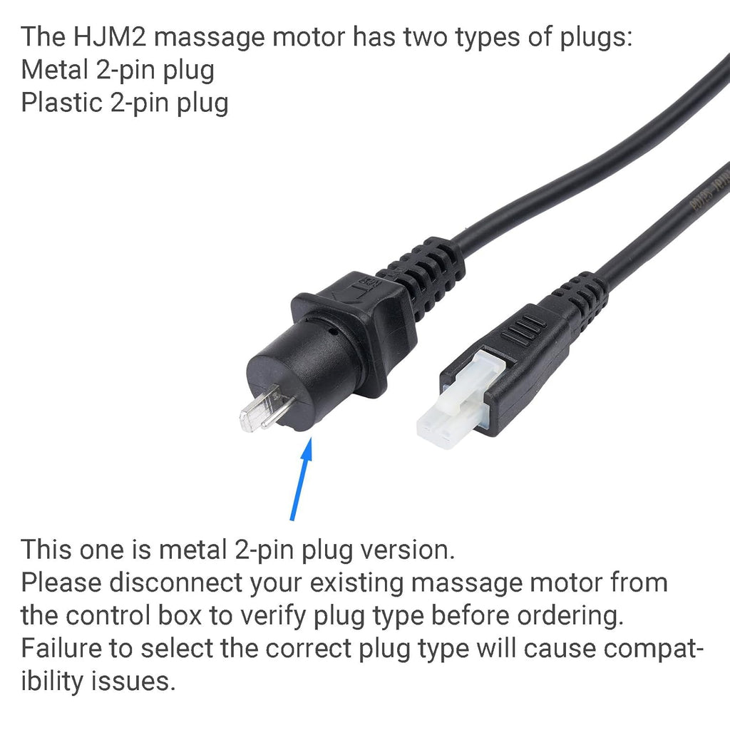 Metal 2-Pin Plug HJM2/HJM8 Massage Motor for Adjustable Bed Bases Vibration Motor Works for Head and Foot