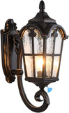 Dusk to Dawn Sensor Outdoor Wall Light Fixtures Black Roman 17.71" H Exterior Wall Lantern Waterproof Sconce Porch