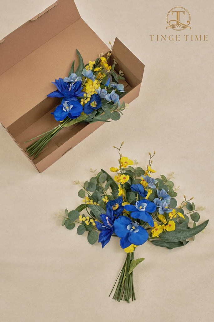 Artificial Greenery Stems Box Set, 44pcs with 8 Kinds Faux Greenery Stems and Flowers Bulk Fake Orchid for Wedding