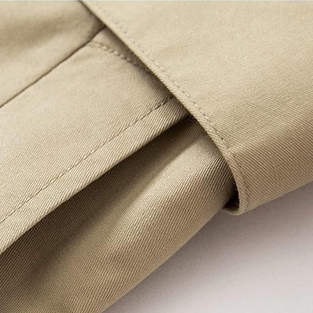 Girls Double Breasted Trench Coat Kids Lapel Long Sleeve Belt Windbreaker Jacket Outerwear with Pockets