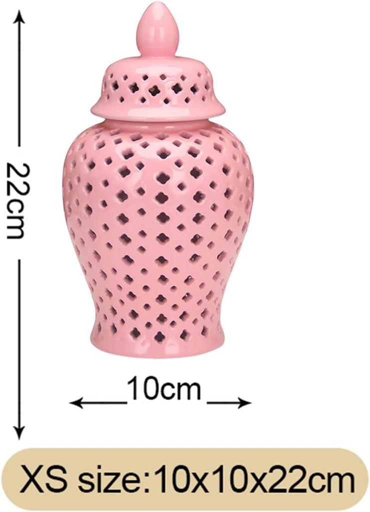 Ceramic Ginger Jar Ceramic Vase Porcelain Temple Jar Decoration Organizer Elegant Collection Decorative Jar for Table