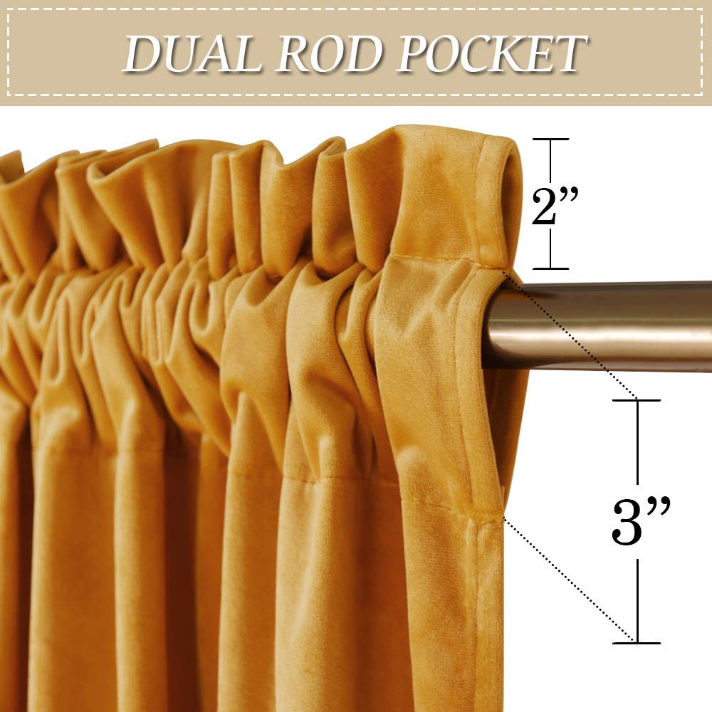Gold Velvet Curtains 84 inches Bedroom