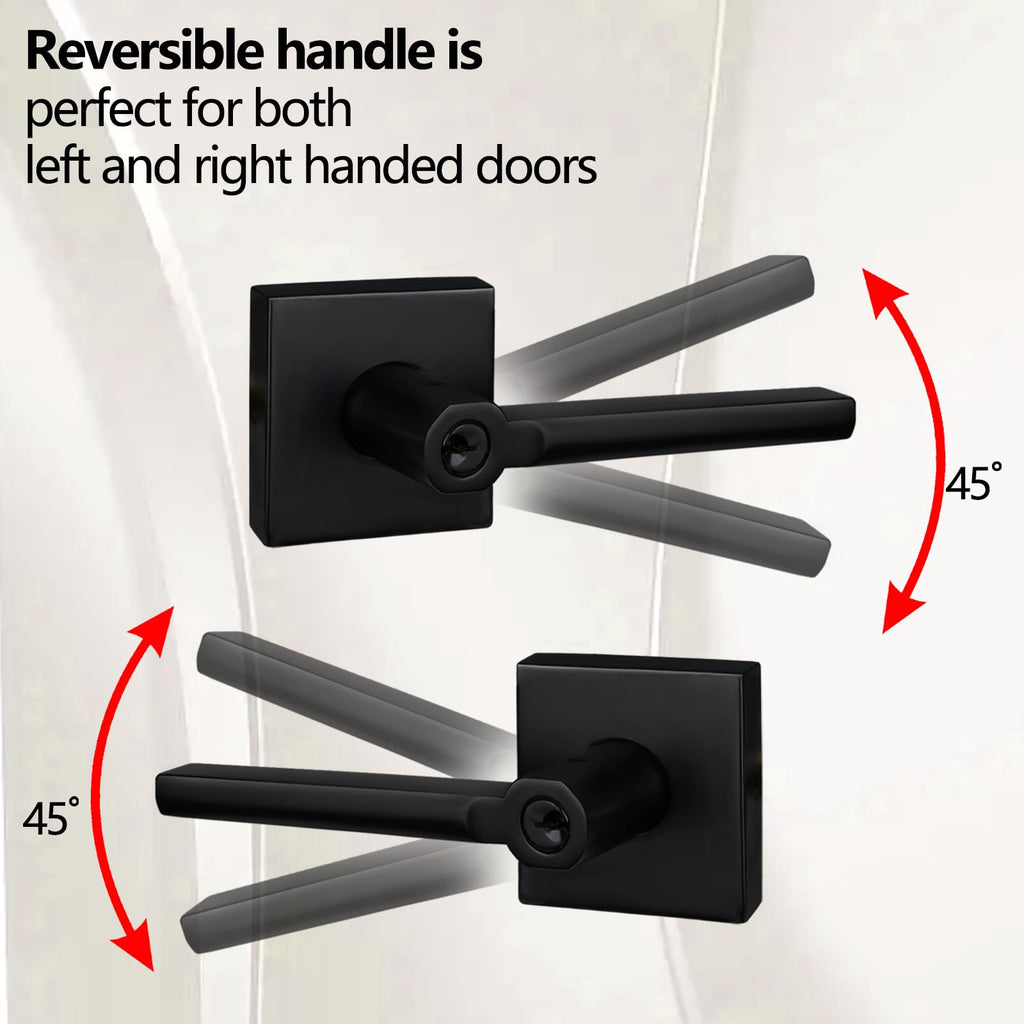 3Pack) Different Key Entry Lever Lock in Venetian Matt Black for Exterior Door,HD1601-DB-ET-3P