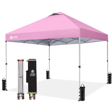 10x10 Pop Up Canopy Tent with One Push Setup, Pink