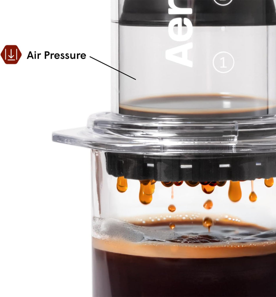 Clear Coffee Press, French Press, Pour-Over & Espresso Style | All-in-One Manual Coffee Maker, 2-Minute Brew, Less