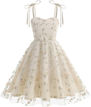 Embroidery Flower Girl Lace Dess for Kids Party Wedding Bridesmaid Tulle Dresses Princess Pageant Birthday Floral Gown