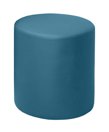 Logan Round Ottoman - 18" Peacock Teal, Modern Upholstered Pouf, and Office - Stylish Accent Furniture, Soft Fabric